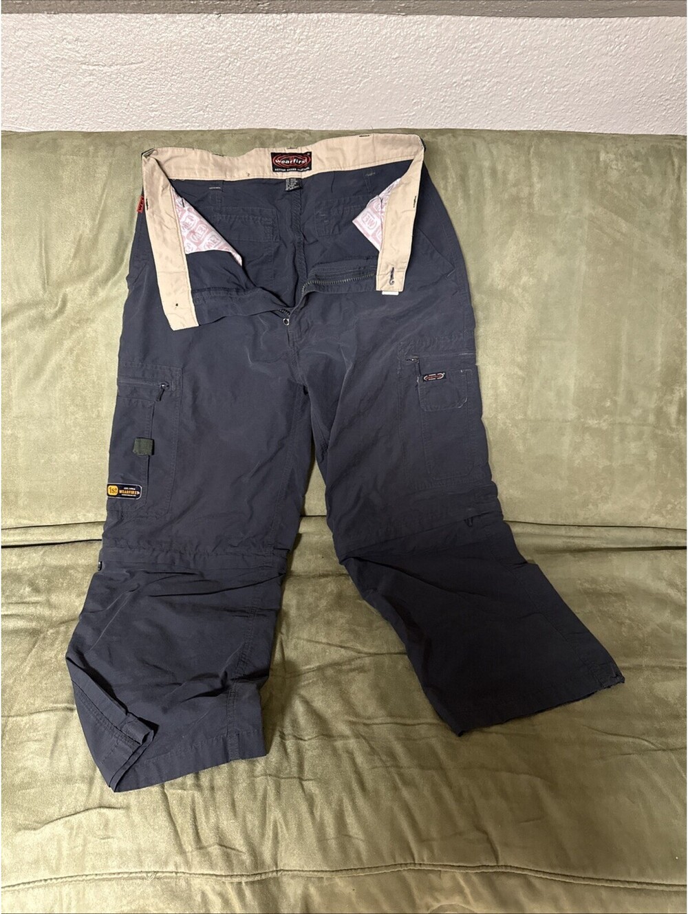 WearFirst Convertible Cargo Pants Mens 34x30 Navy Blue Zip-Off